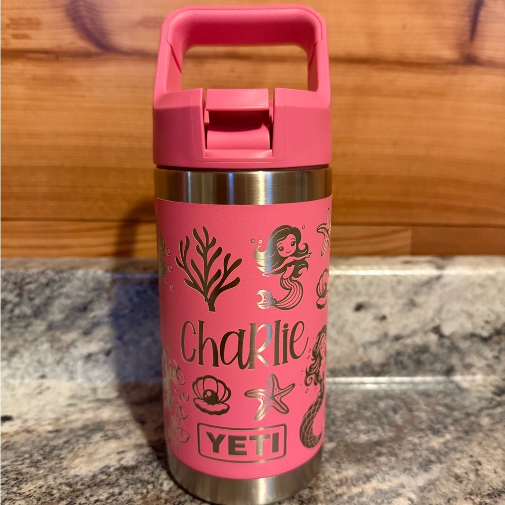Charlie YETI Pink Stainless Steel Water Bottle